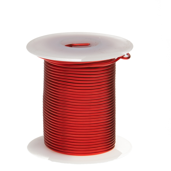 Remington Industries Magnet Wire, Enameled Copper Wire, 16 AWG, 8 oz, 63' Length, 0.0520" Diameter, Red 16SNSP.5